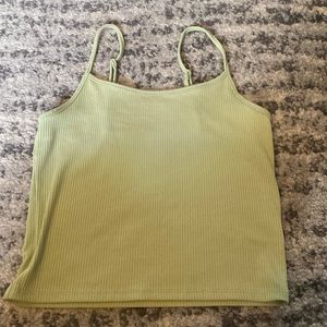 american eagle green cropper tank top